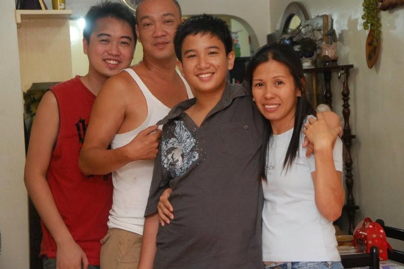 Jeremy at home with his family